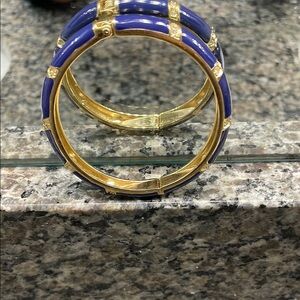 Regal Blue and Gold Statement Bracelets